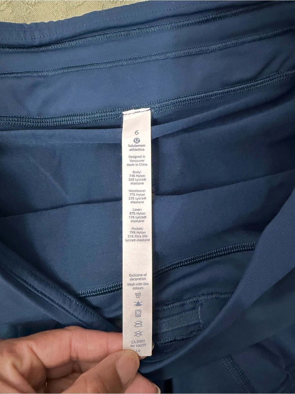 lululemon athletica Navy Blue Workout Skort with Inner Shorts - Picture 3 of 4